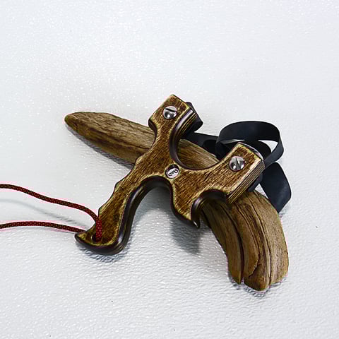 Image of Wooden Slingshot out of Birchwood, Wood Catapult Right Handed, Unique Gift for him, Sling Shot