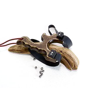 Image of Wooden Slingshot out of Birchwood, Wood Catapult Right Handed, Unique Gift for him, Sling Shot