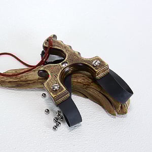Image of Wooden Slingshot out of Birchwood, Wood Catapult Right Handed, Unique Gift for him, Sling Shot