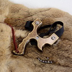 Image of Wooden Slingshot out of Birchwood, Wood Catapult Right Handed, Unique Gift for him, Sling Shot