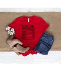 Image 2 of Wine Trip Nutritional Facts Shirt  