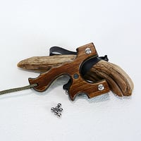 Image 2 of Wooden Slingshot, Handmade Wood Catapult, Right Handed, Unique Gift, Functional Art