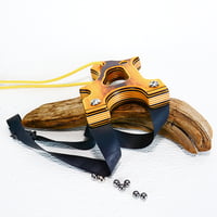 Image 7 of Compact Wooden Sling Shot, The Holligan, OTF slingshot, Right or Left Handed Catapult, Hunter Gift