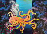 Image 1 of Space Octopus Painting Print