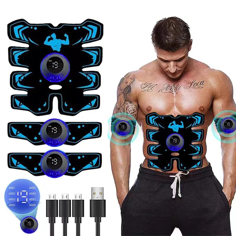 USB Rechargable EMS Muscle Stimulator ABS Arm 3 IN 1 Trainer Pad