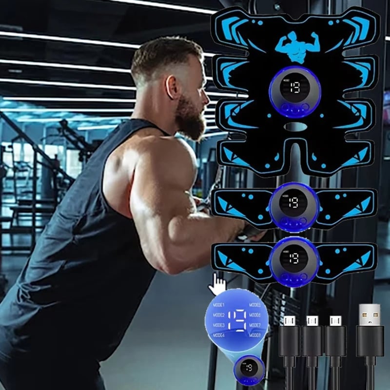 USB Rechargable EMS Muscle Stimulator ABS Arm 3 IN 1 Trainer Pad