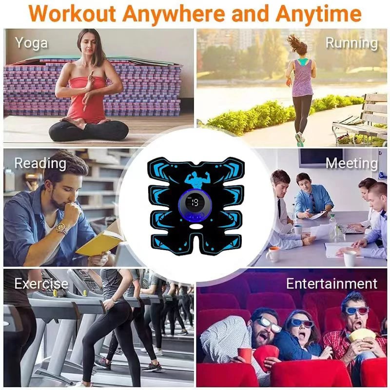 USB Rechargable EMS Muscle Stimulator ABS Arm 3 IN 1 Trainer Pad