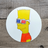 Image 1 of Bart Simpson 3D Glasses Series 3" Sticker