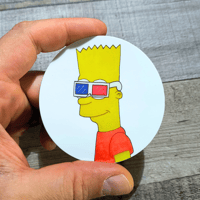 Image 2 of Bart Simpson 3D Glasses Series 3" Sticker