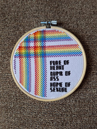 Image 2 of Rainbow Plaid Hoop Stitch