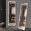 Led Full Length Mirror with Stand 63"x 20" 3 Color Modes Dimming Lights, Full Body Mirror 