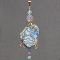 Image 3 of Aura Chalcedony Rosette 14k Gold Filled Pendant