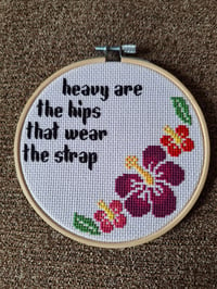 heavy are the hips that wear the strap Stitched Hoop