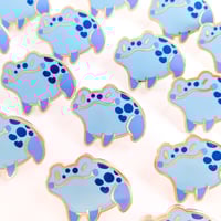 Image 2 of Blue Poison Dart Frog - Mini Amphibian Enamel Pins