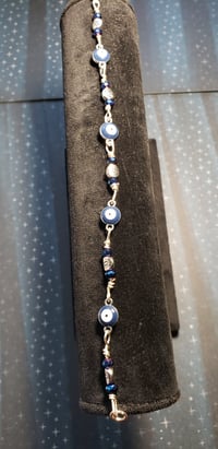 Image 1 of Evil Eye Bracelet Silver Tone