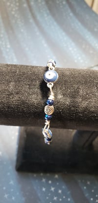Image 2 of Evil Eye Bracelet Silver Tone