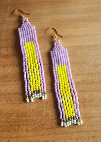 Image 1 of Chamlang -Fringed Beaded Earrings