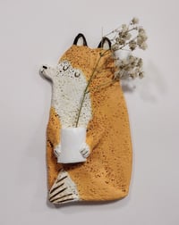 Image 2 of Sitting fox and vase