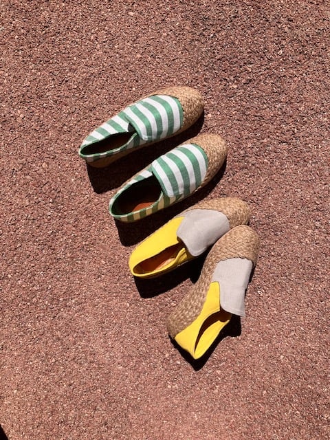 Image of Classic Espadrilles - Green Stripes