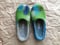 Image of ABSTRACT GREEN felted wool slippers UNISEX EU39