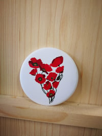 Image 1 of Magnet Coeur Coquelicots 