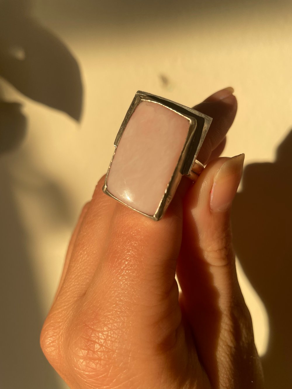 Image of Pink Opal Shield Ring