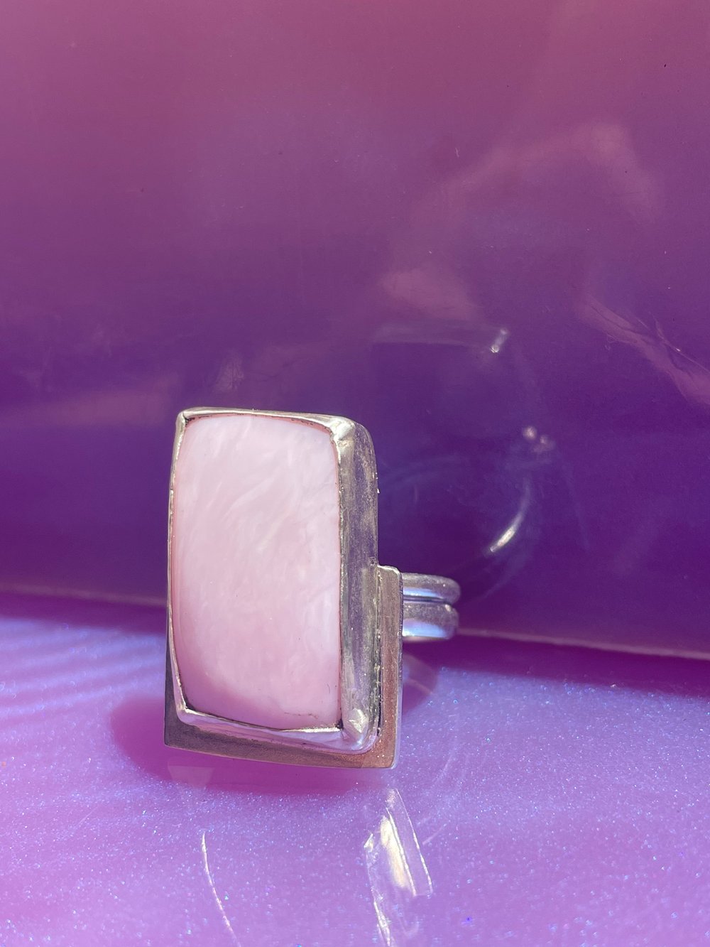 Image of Pink Opal Shield Ring