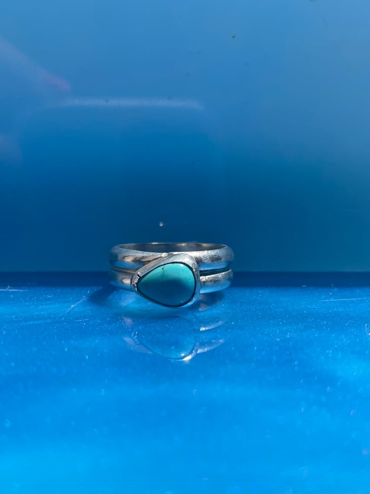 Image of Kingman Turquoise Double Band Ring