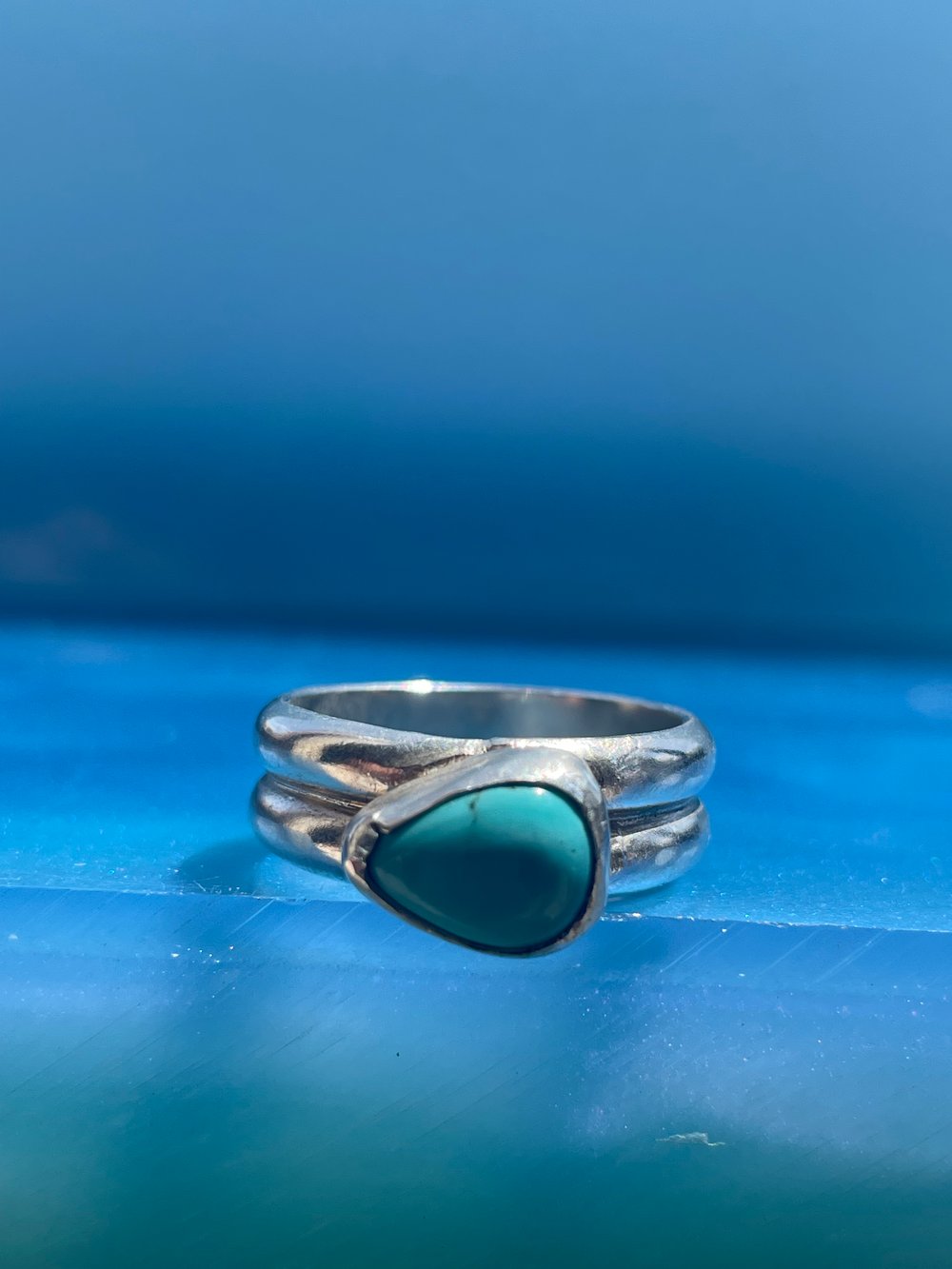 Image of Kingman Turquoise Double Band Ring