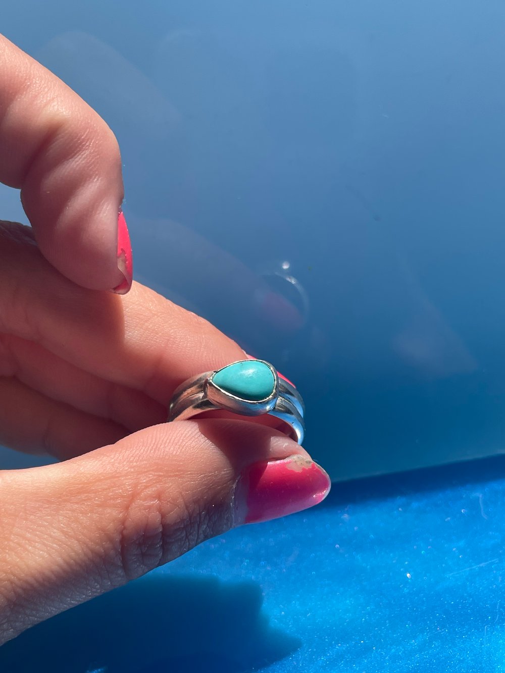 Image of Kingman Turquoise Double Band Ring