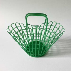 Image of Panier cabas plastique vert années 70 stock neuf