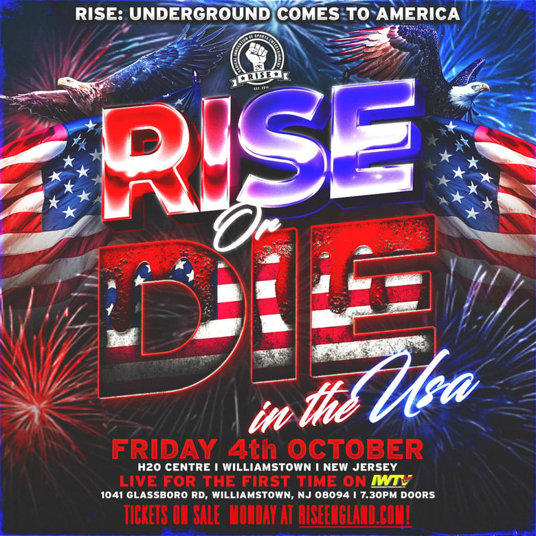 Image of TICKET: RISE or DIE in the USA!! Friday 4th October 2024. No Booking Fees.