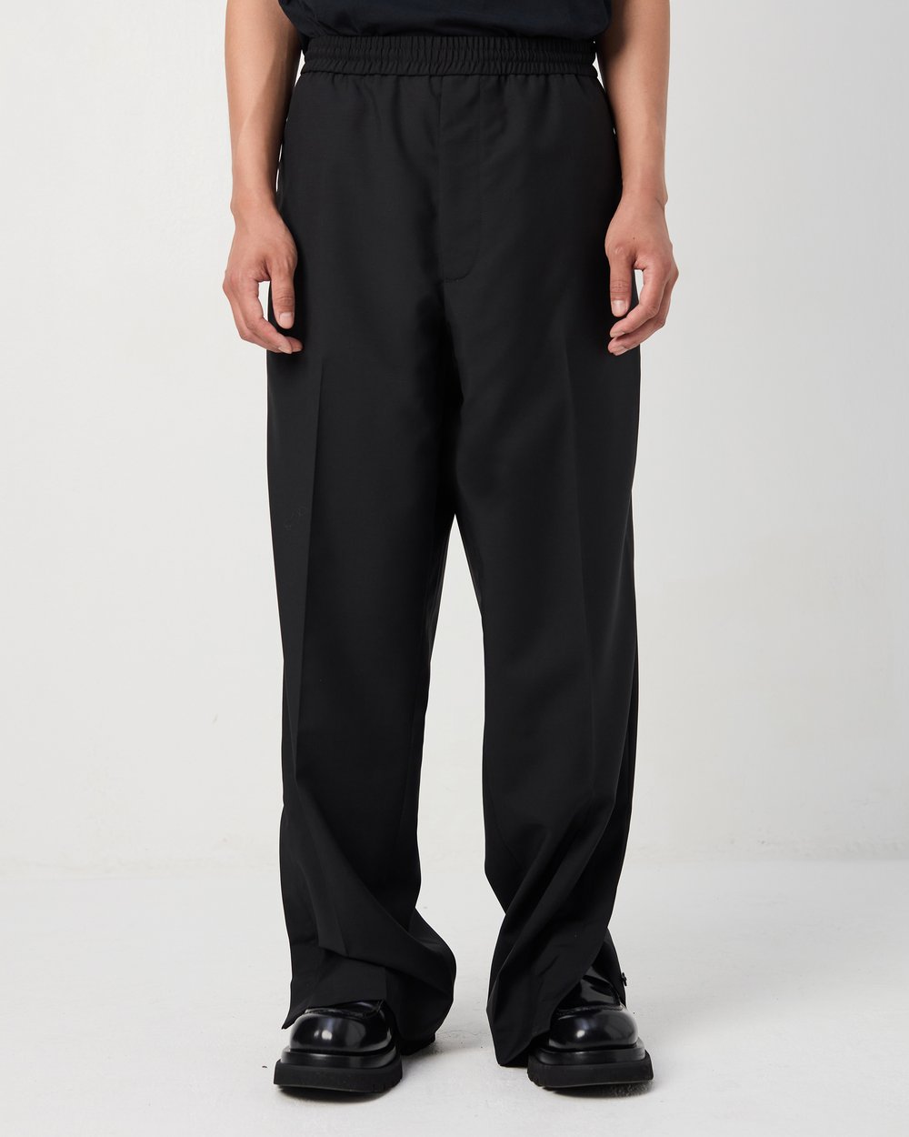 Image of Black Wool / Mohair Straight Pants