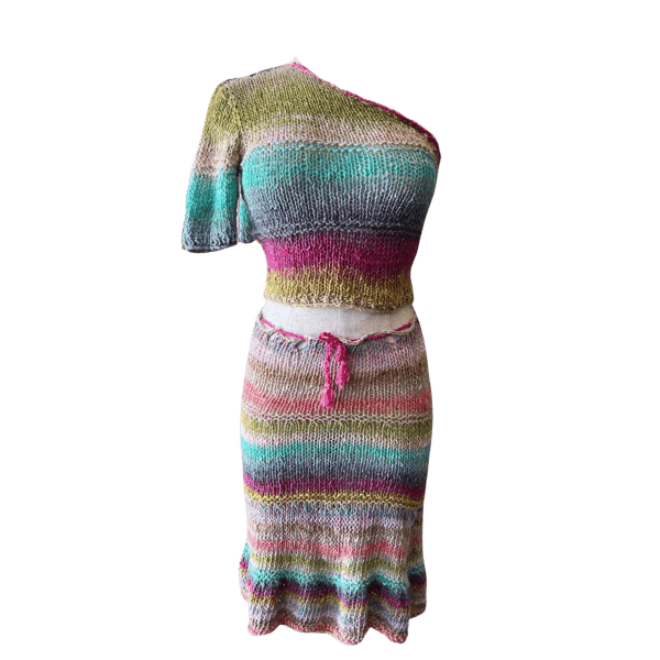 Image of HAND KNIT TOP + SKIRT SET