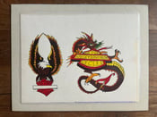 Image of vintage original hand drawn harley davidson eagle biker 1%er unknown artist tattoo flash