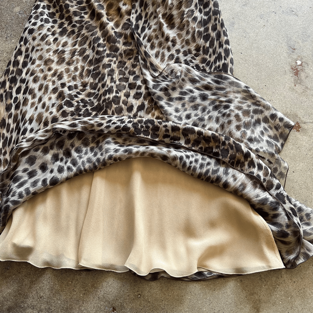 Image of VALENTINO LEOPARD PRINT SKIRT