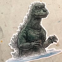 Image 4 of KING of MONSTERS Emerging from Water STICKER