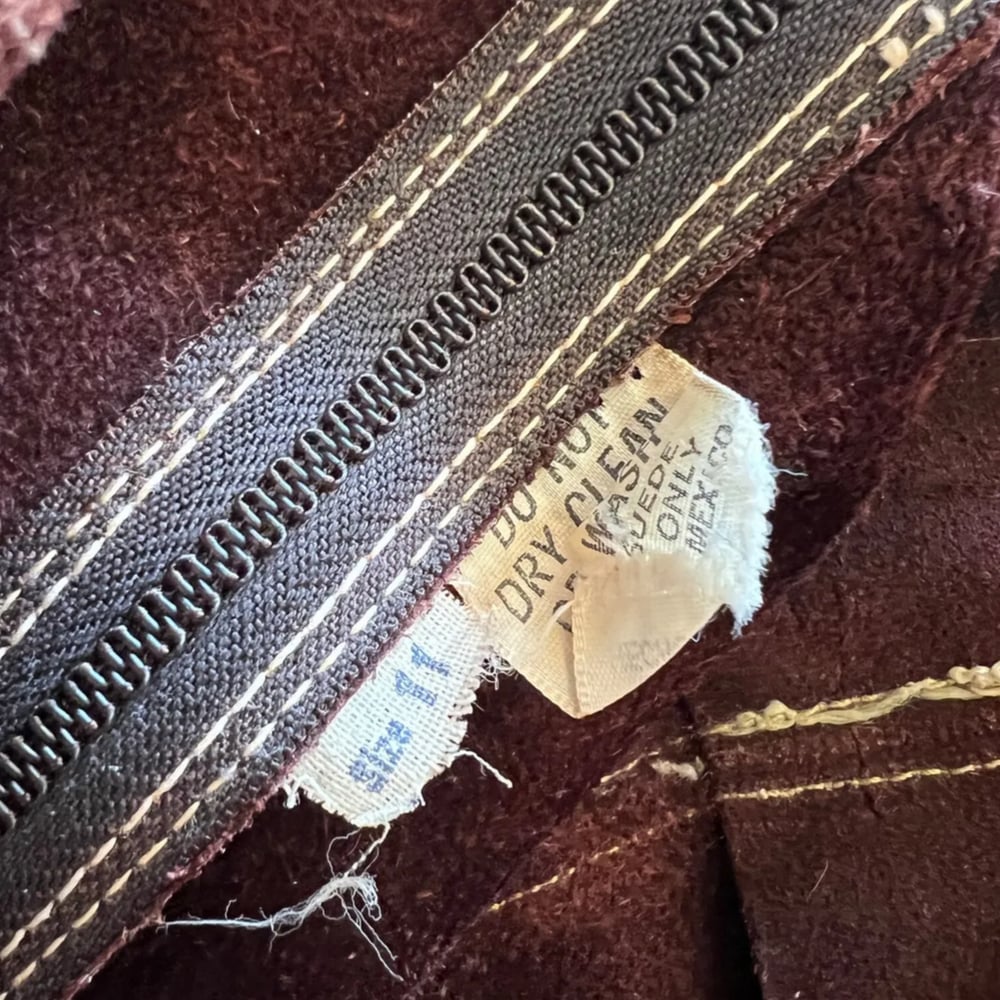 Image of VINTAGE BROWN SUEDE SHORTERALLS