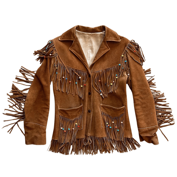 Image of 1970s BEADED FRINGE SUEDE JACKET