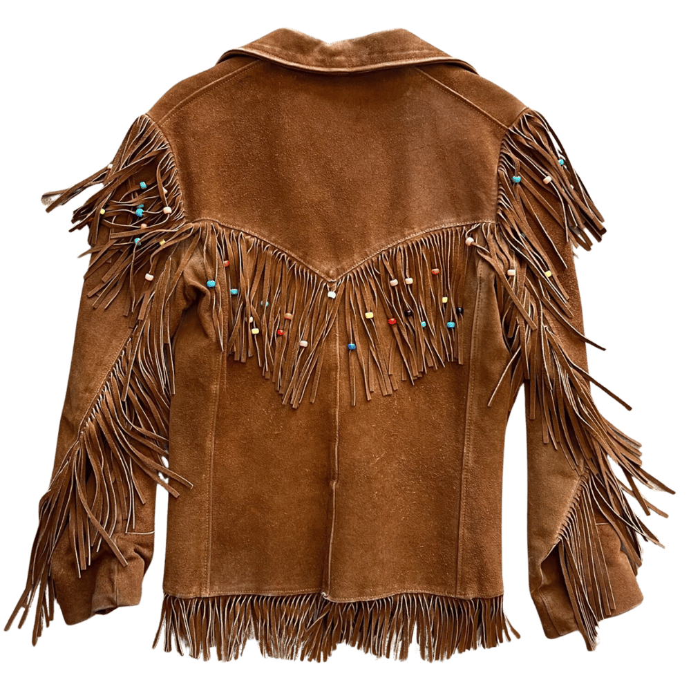 Image of 1970s BEADED FRINGE SUEDE JACKET