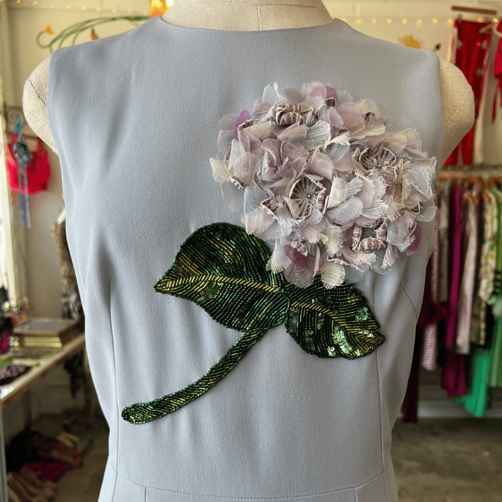 Image of D&G HYDRANGEA APPLIQUÉ DRESS