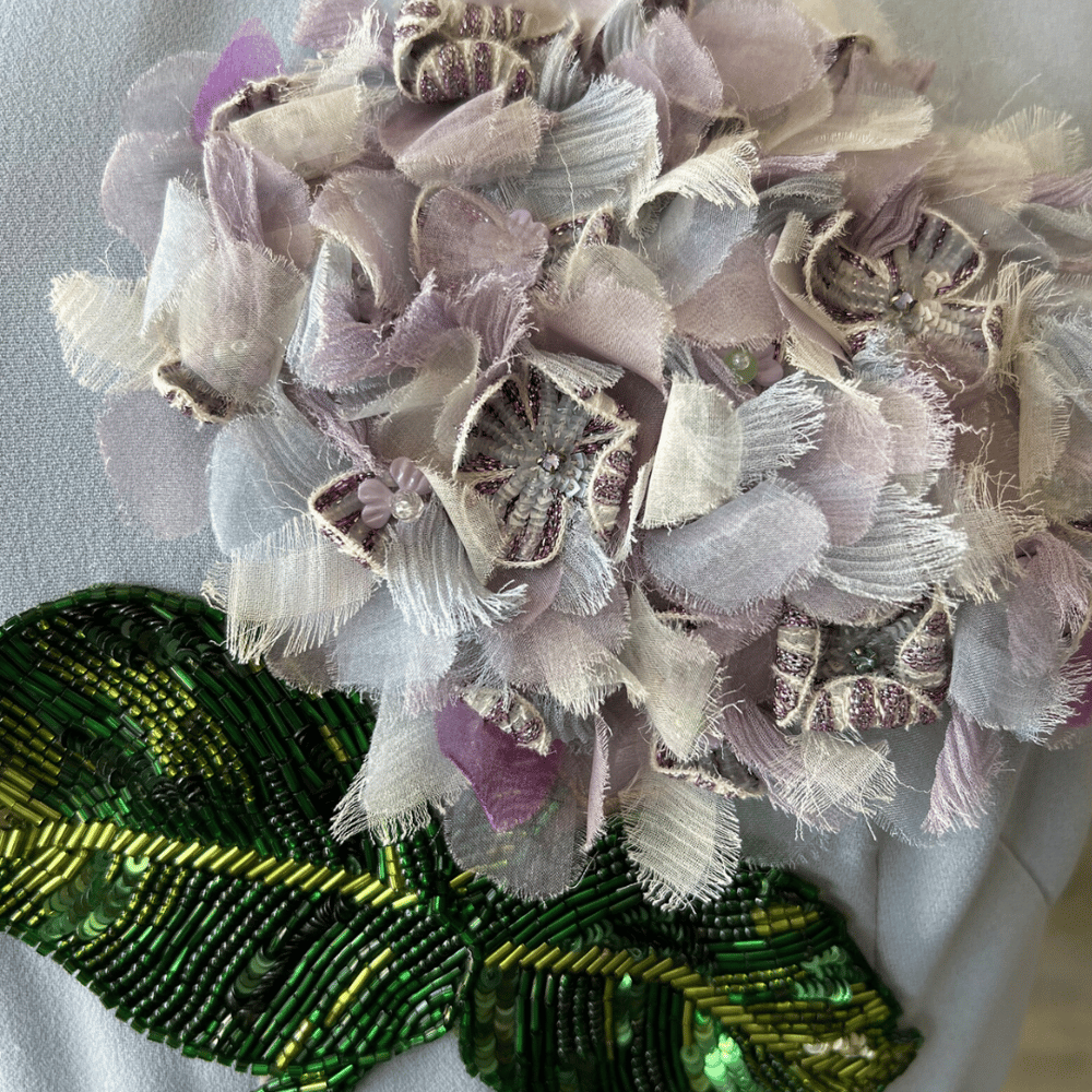 Image of D&G HYDRANGEA APPLIQUÉ DRESS