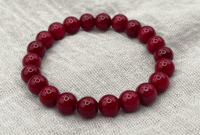 Image 1 of Red Jade Crystal Gemstone Bracelet (8mm)