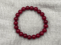 Image 2 of Red Jade Crystal Gemstone Bracelet (8mm)