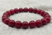 Image 3 of Red Jade Crystal Gemstone Bracelet (8mm)