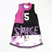 Image 3 of purple space tiedye 5/6 five 5 5th fifth bday party birthday courtneycourtney upcycled tank dress