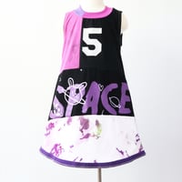 Image 2 of purple space tiedye 5/6 five 5 5th fifth bday party birthday courtneycourtney upcycled tank dress