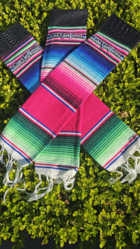Image 1 of La Chingona - Sarape Golf Towel - Rosita (Pink)