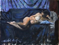 Reclining female figure in Goauche