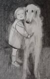 Borzoi and boy 2 ~ Giclee prints